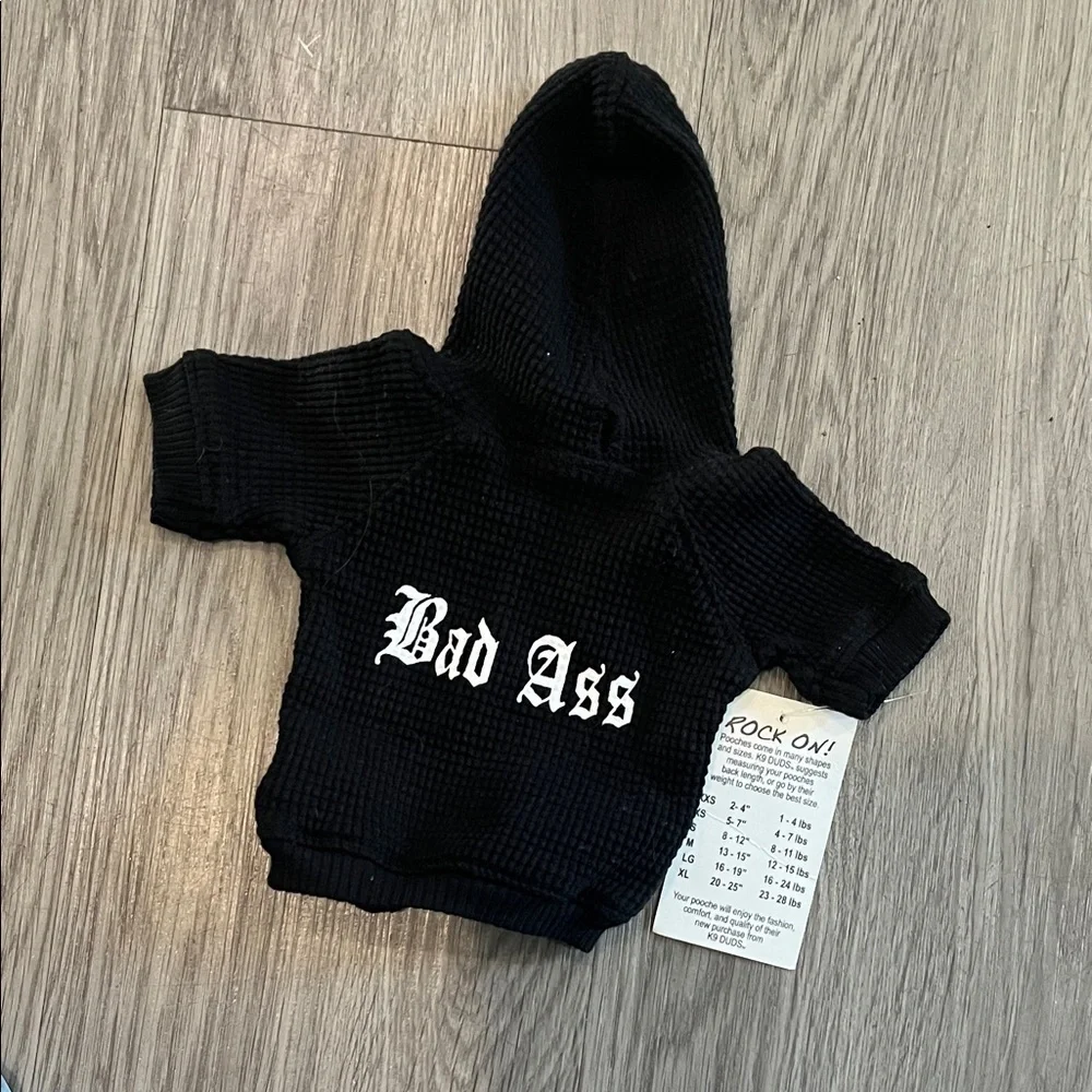 Black Hoodie with Bold White Text